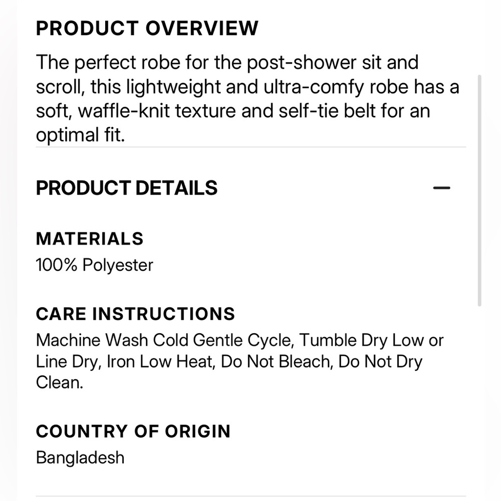 NEW☁️Line and Dot Waffle Knit Robe With Pockets and Self Tie Belt Size L/XL - Picture 8 of 8